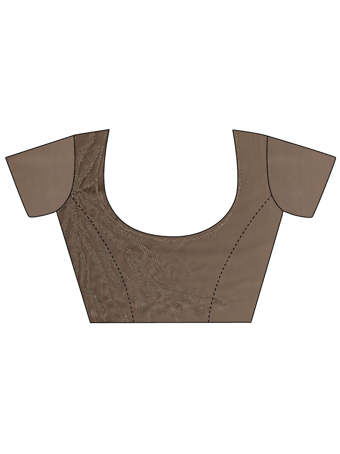 Mameraa Taupe Solid Satin Saree With Unstitched Blouse Piece