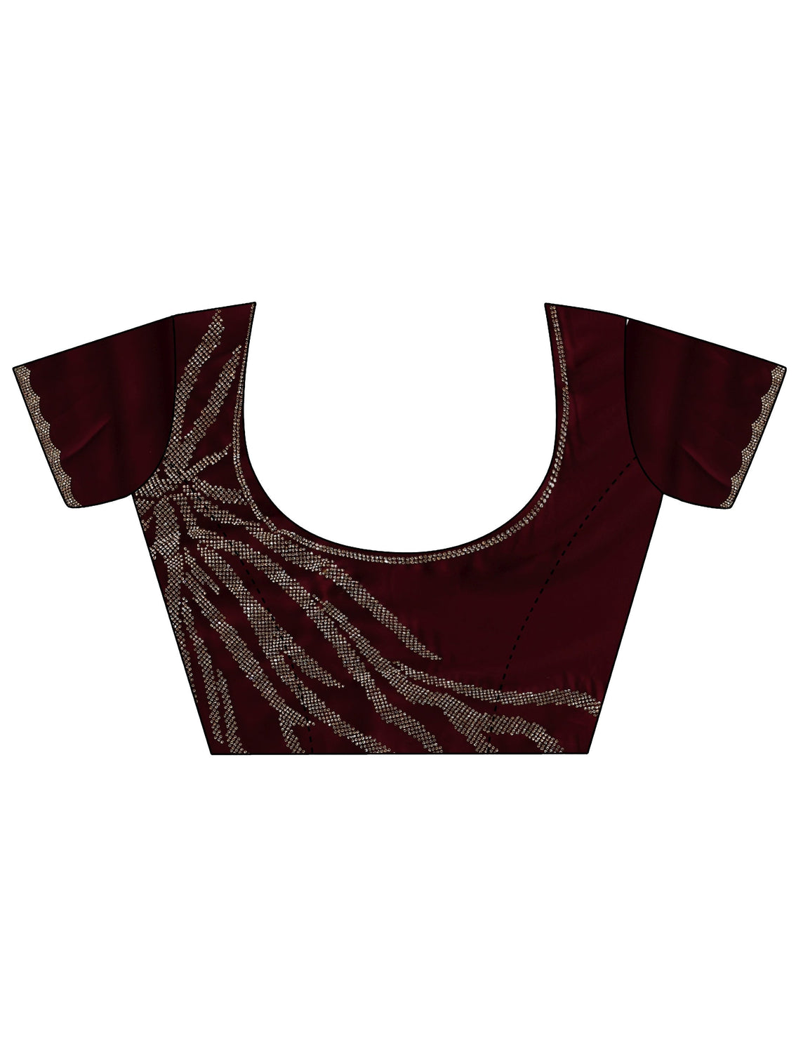 Mameraa Burgundy Silk Blend Saree With Unstiched Blouse Piece