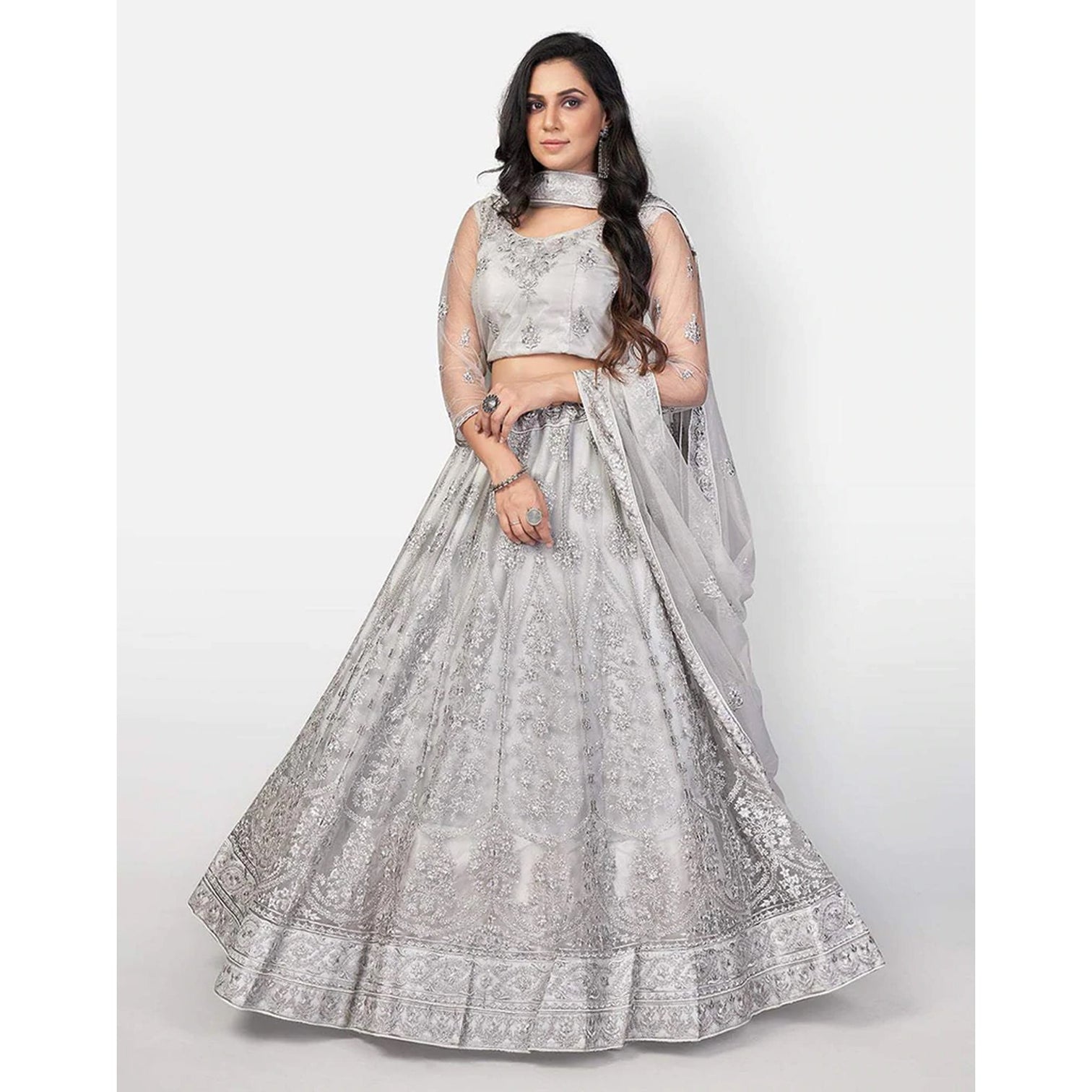 Heavy Soft Net Lehenga Choli with heavy Embroidery Work