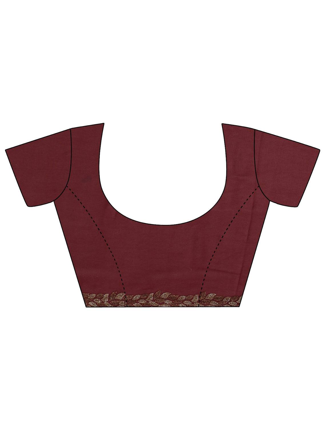 Mameraa Burgundy Embellished Border Georgette Saree With Unstitched Blouse Piece