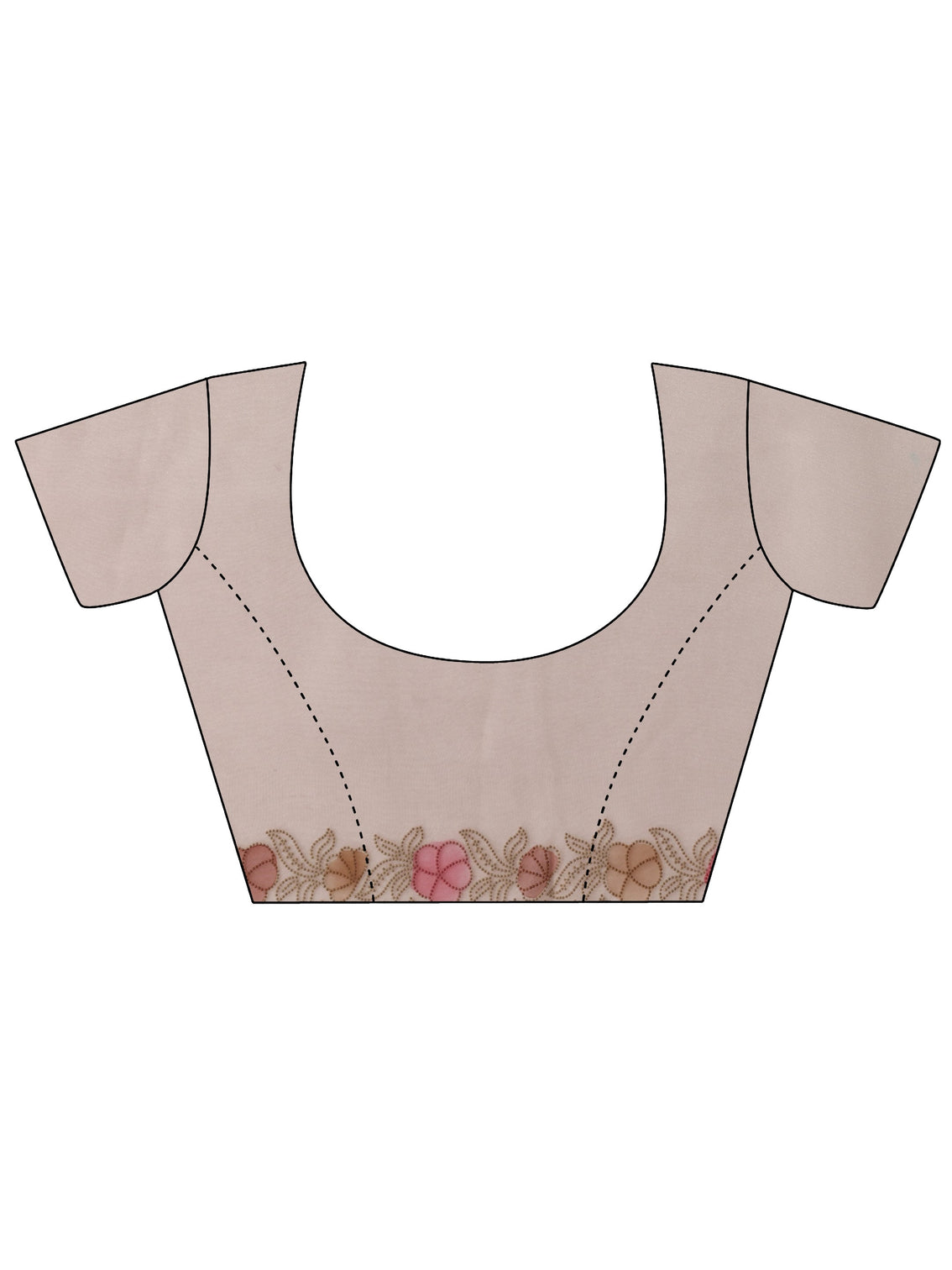 Mameraa Taupe Floral Embellished Organza Saree With Unstitched Blouse Piece