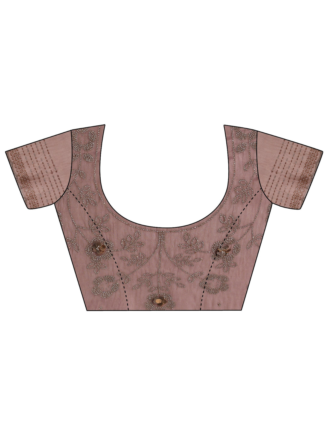 Mameraa Lavender Embellished Tissue Saree With Unstiched Blouse Piece