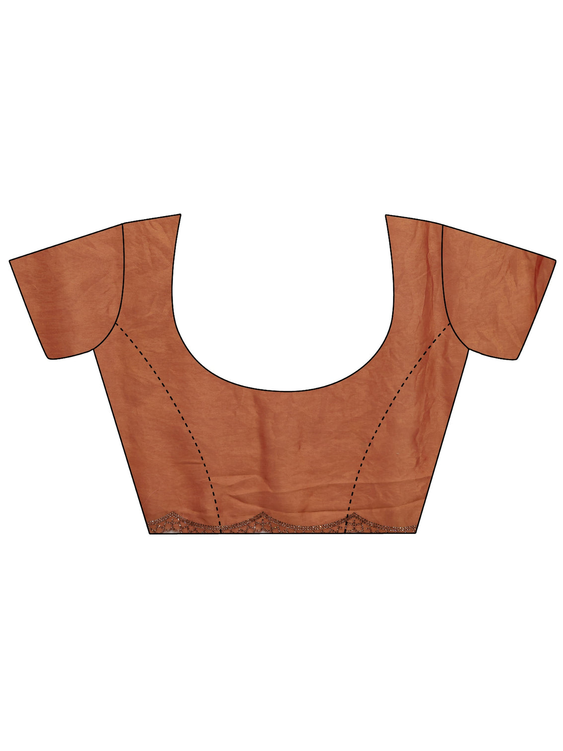 Mameraa Peach Foil Printed Tissue Saree With Unstitched Blouse Piece