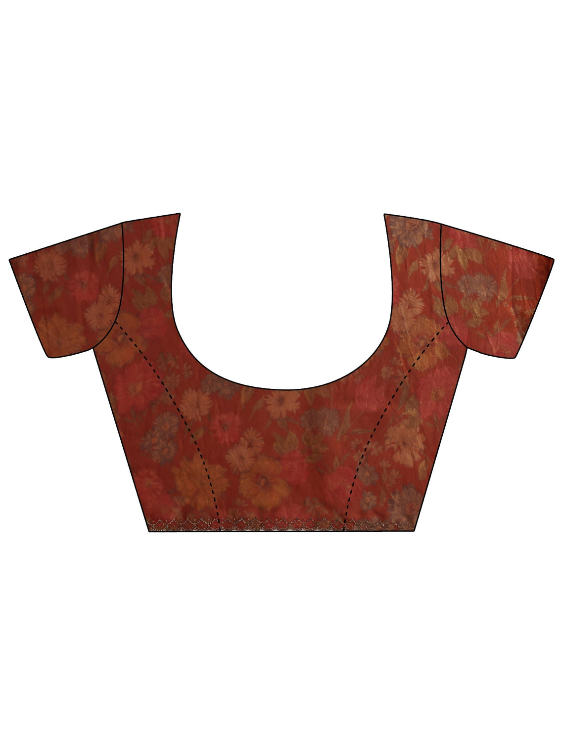 Mameraa Orange Embellished Tissue Saree With Unstiched Blouse Piece