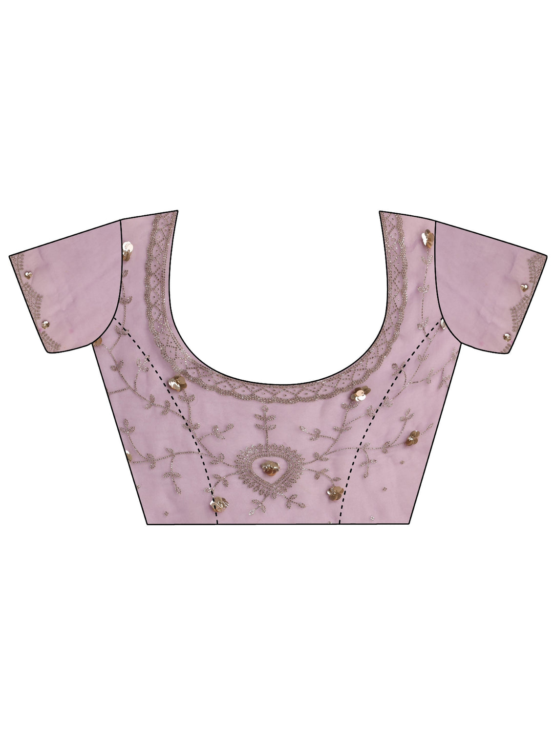 Mameraa Purple Embellished Tissue Saree With Unstiched Blouse Piece