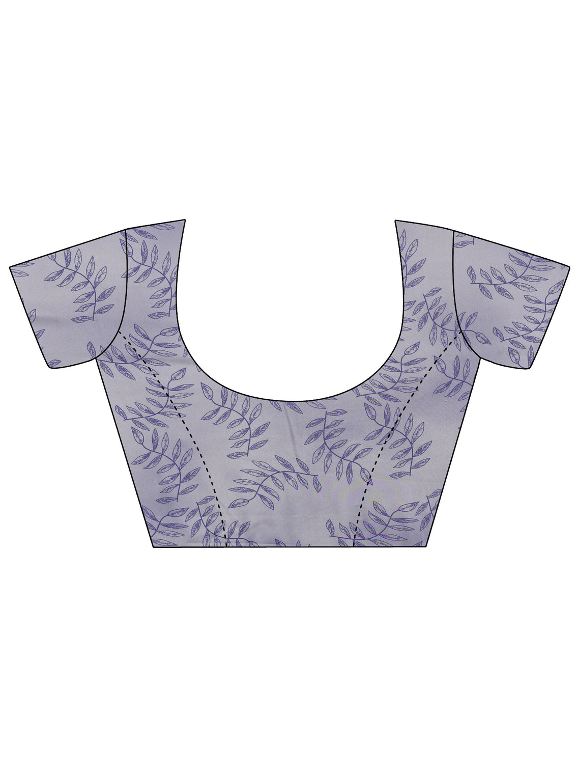Mameraa Lavender Floral Printed Satin Saree With Unstitched Blouse Piece