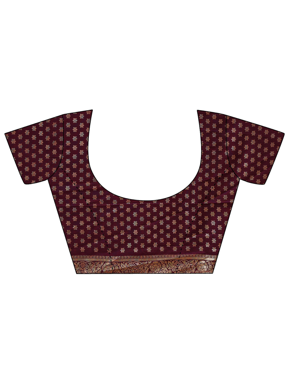 Mameraa Burgundy Kanjeevaram Silk Blend Saree