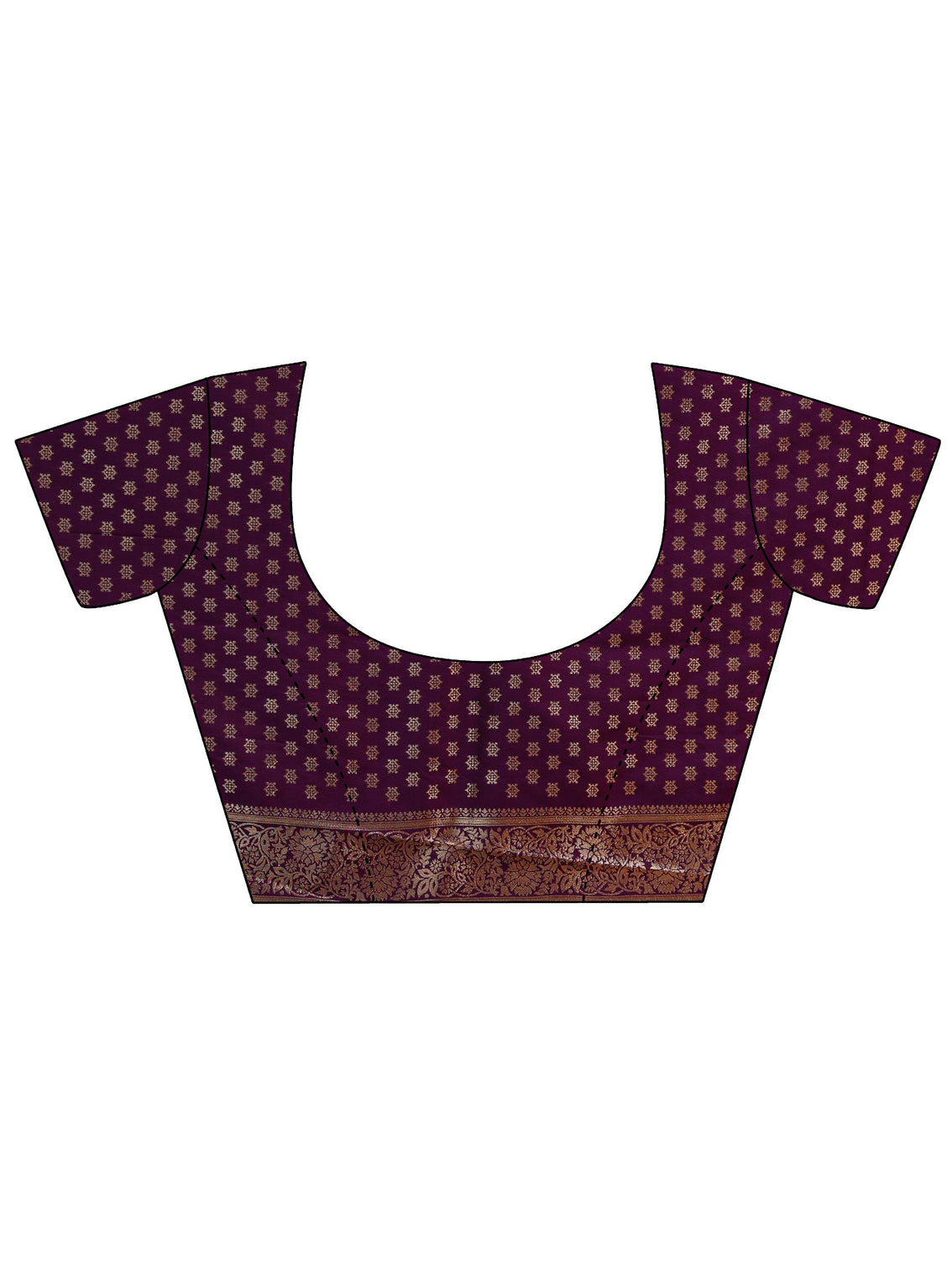 Mameraa Purple Floral Woven Design Silk blend Sarees with an unstitched Blouse Piece