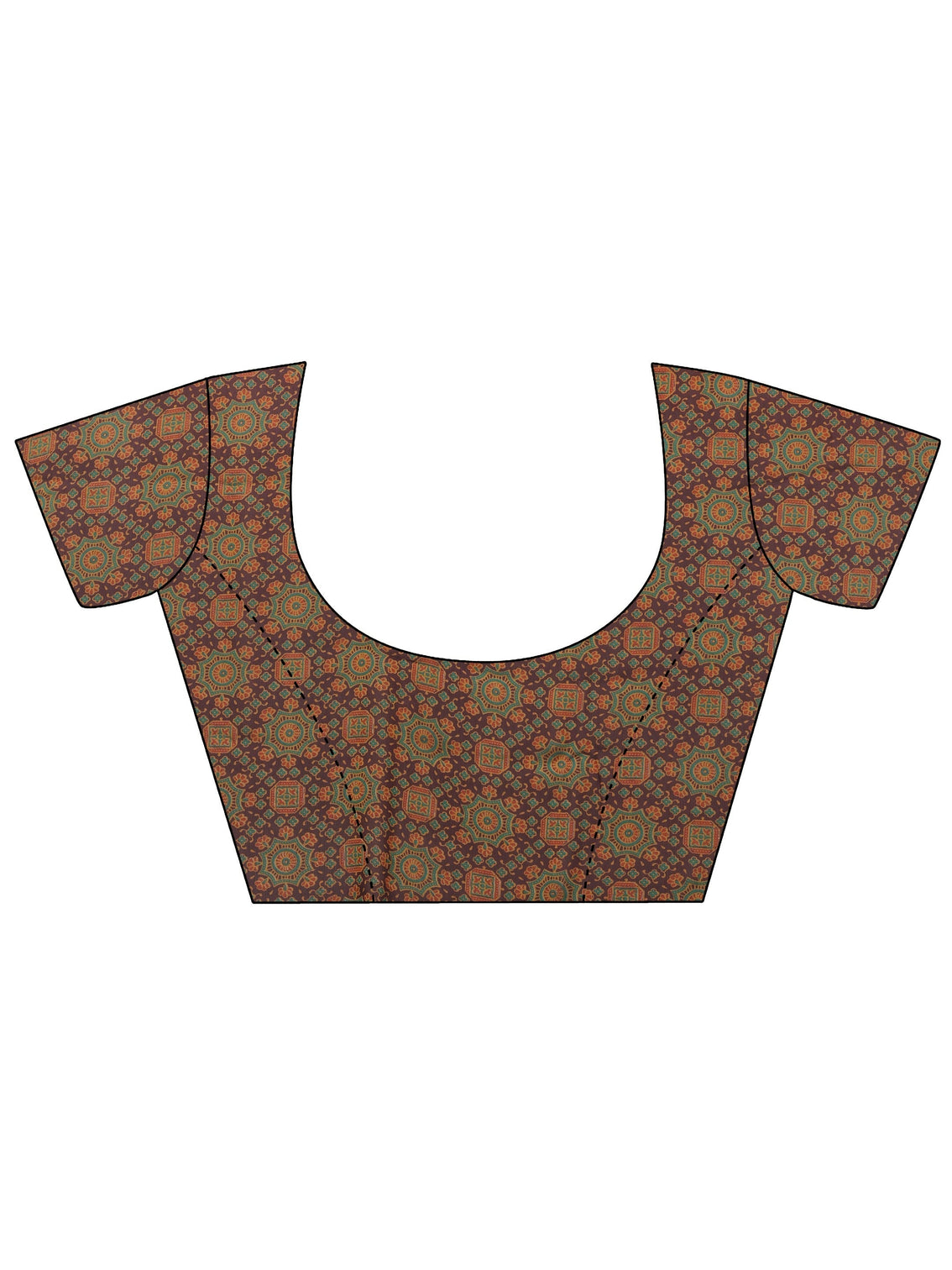 Mameraa Rust Chiffon Saree with Printed Border