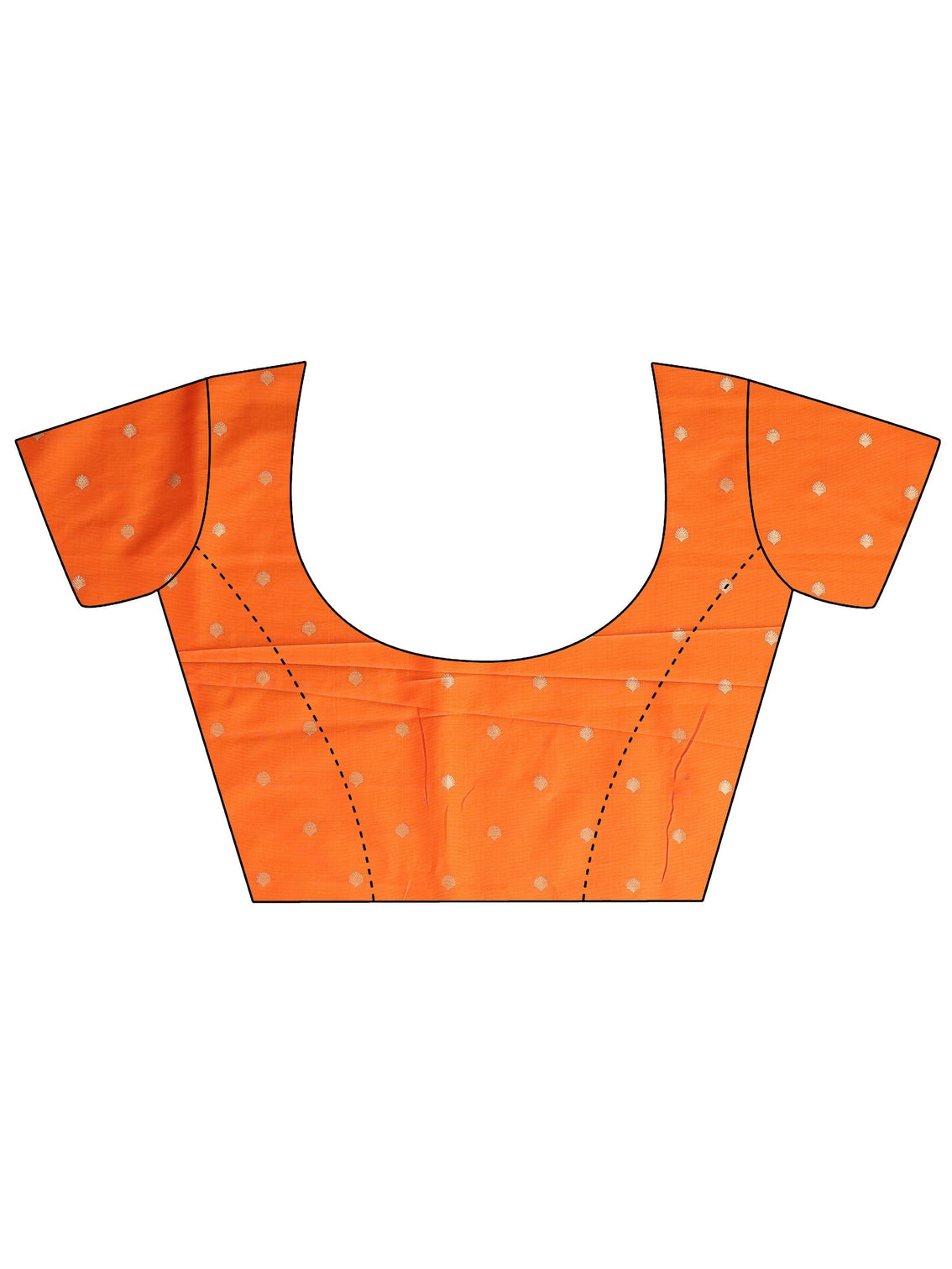 Mameraa Orange Kanjeevaram Silk Blend Saree