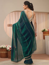 Libas Green Embellished Tissue Saree