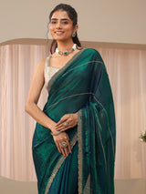 Libas Green Embellished Tissue Saree