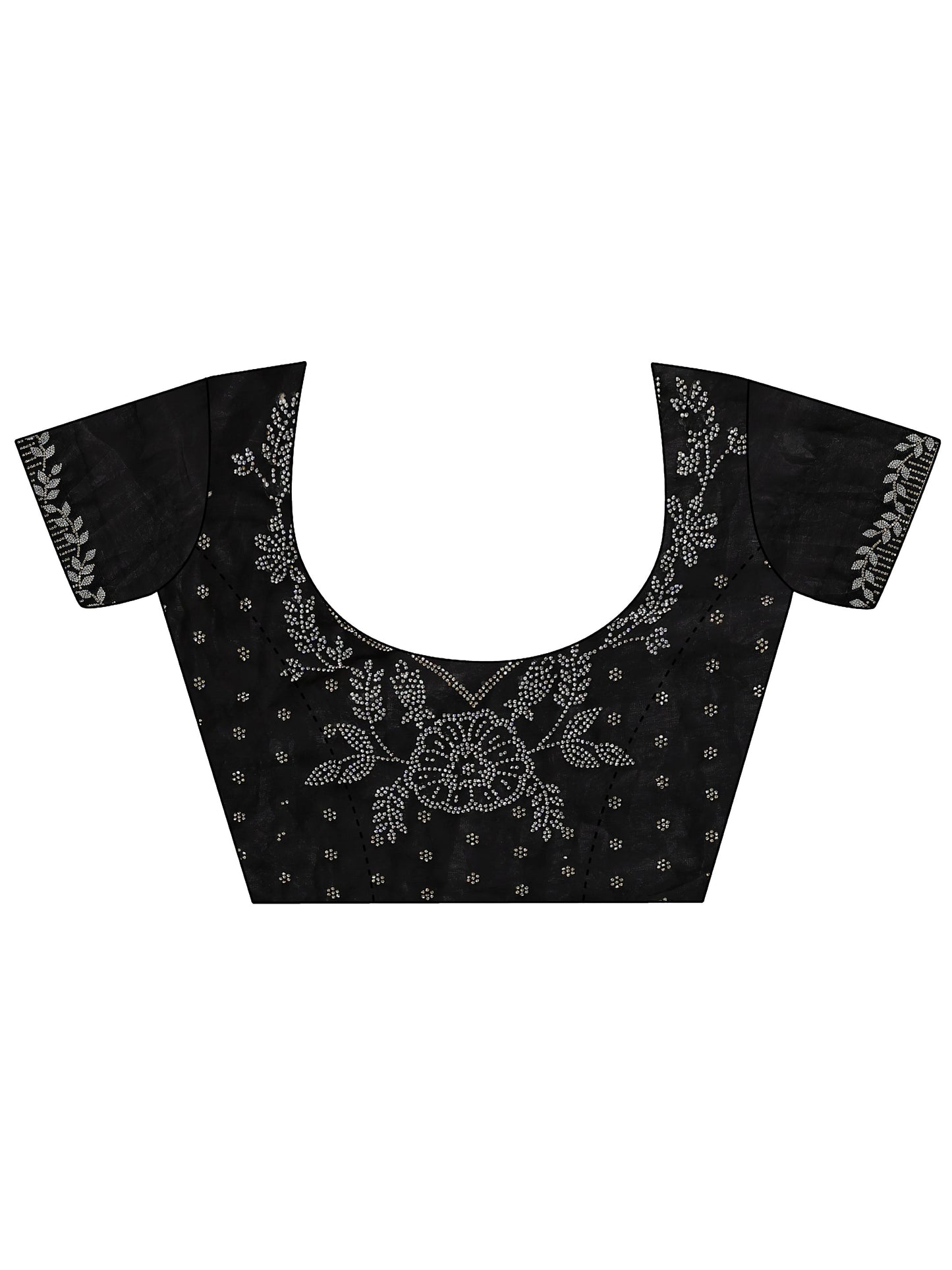 Libas Black Embellished Tissue Saree