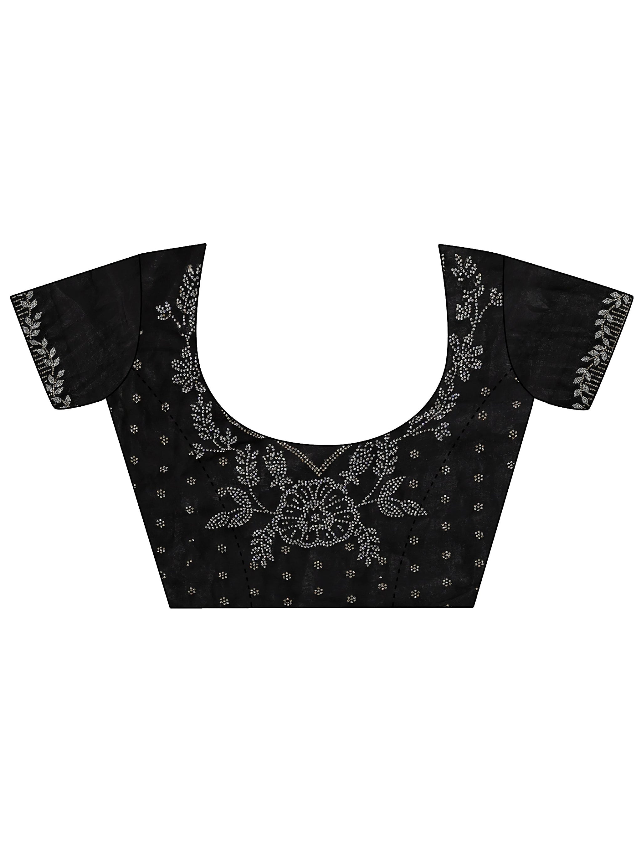 Libas Black Embellished Tissue Saree