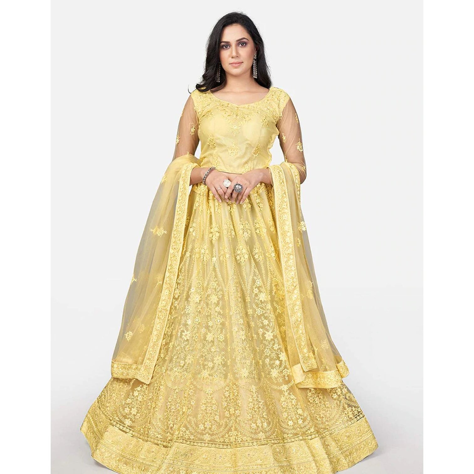 Heavy Soft Net Lehenga Choli with heavy Embroidery Work