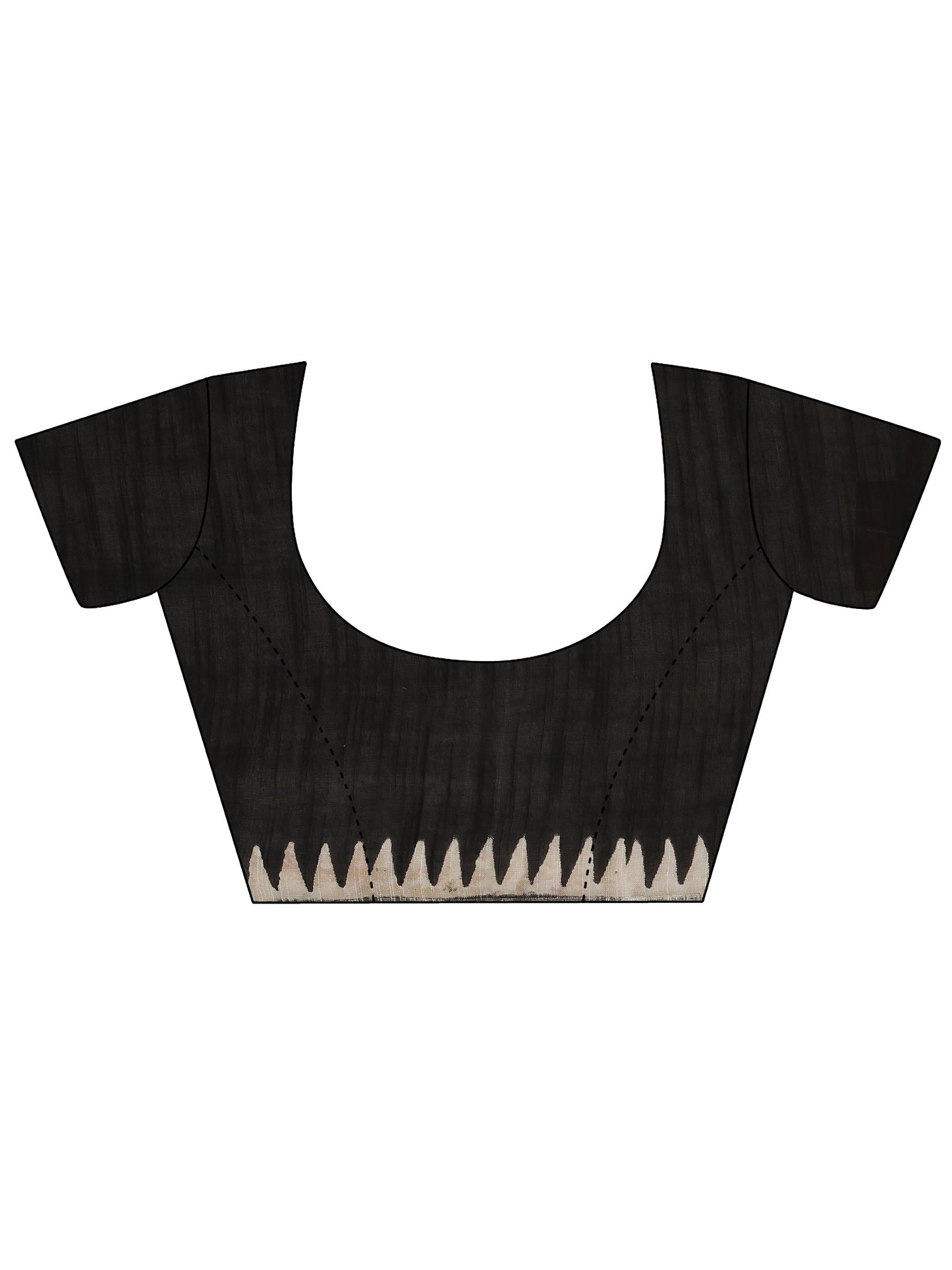 Libas Black Block Print Cotton Saree