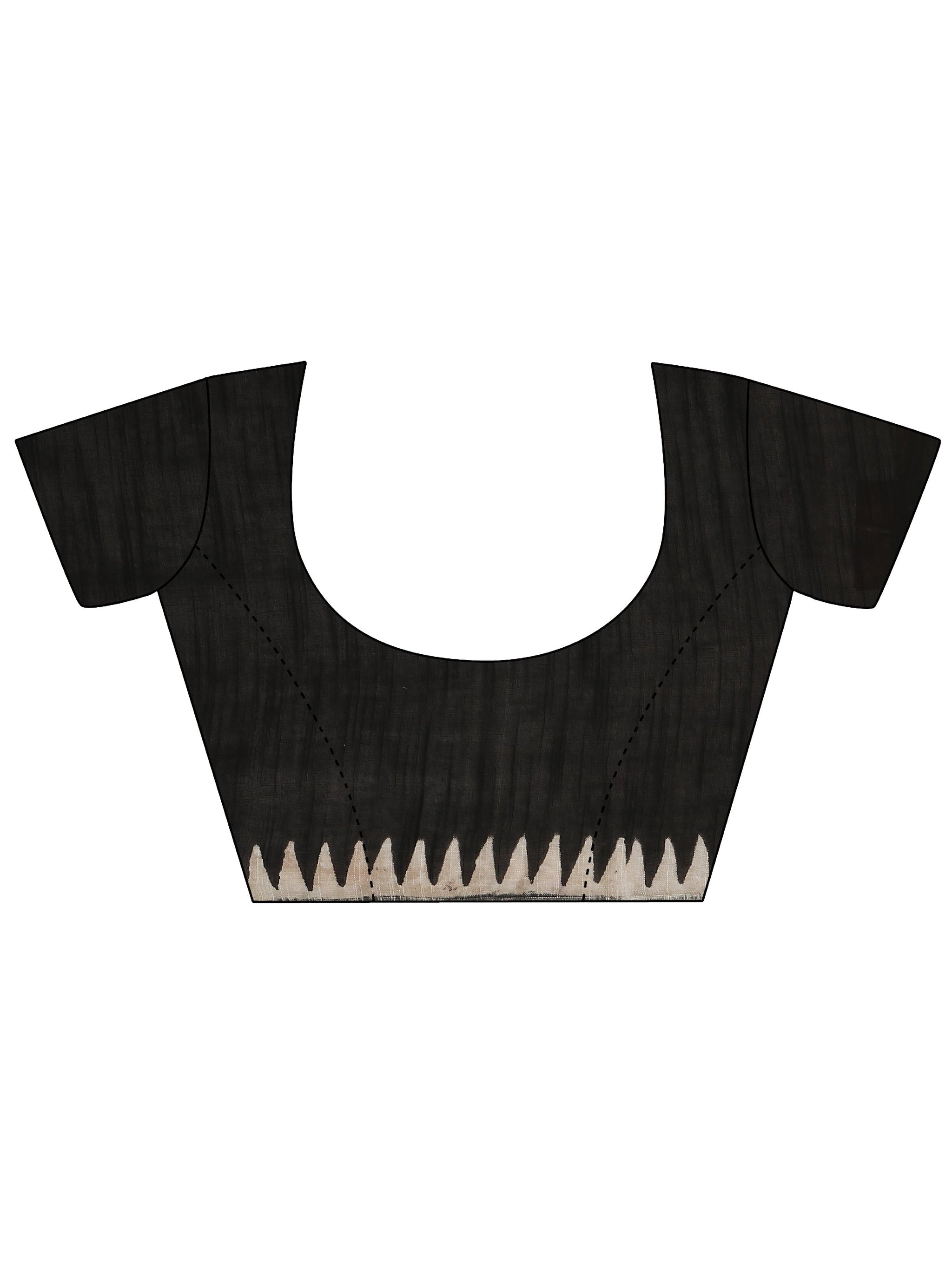 Libas Black Block Print Cotton Saree