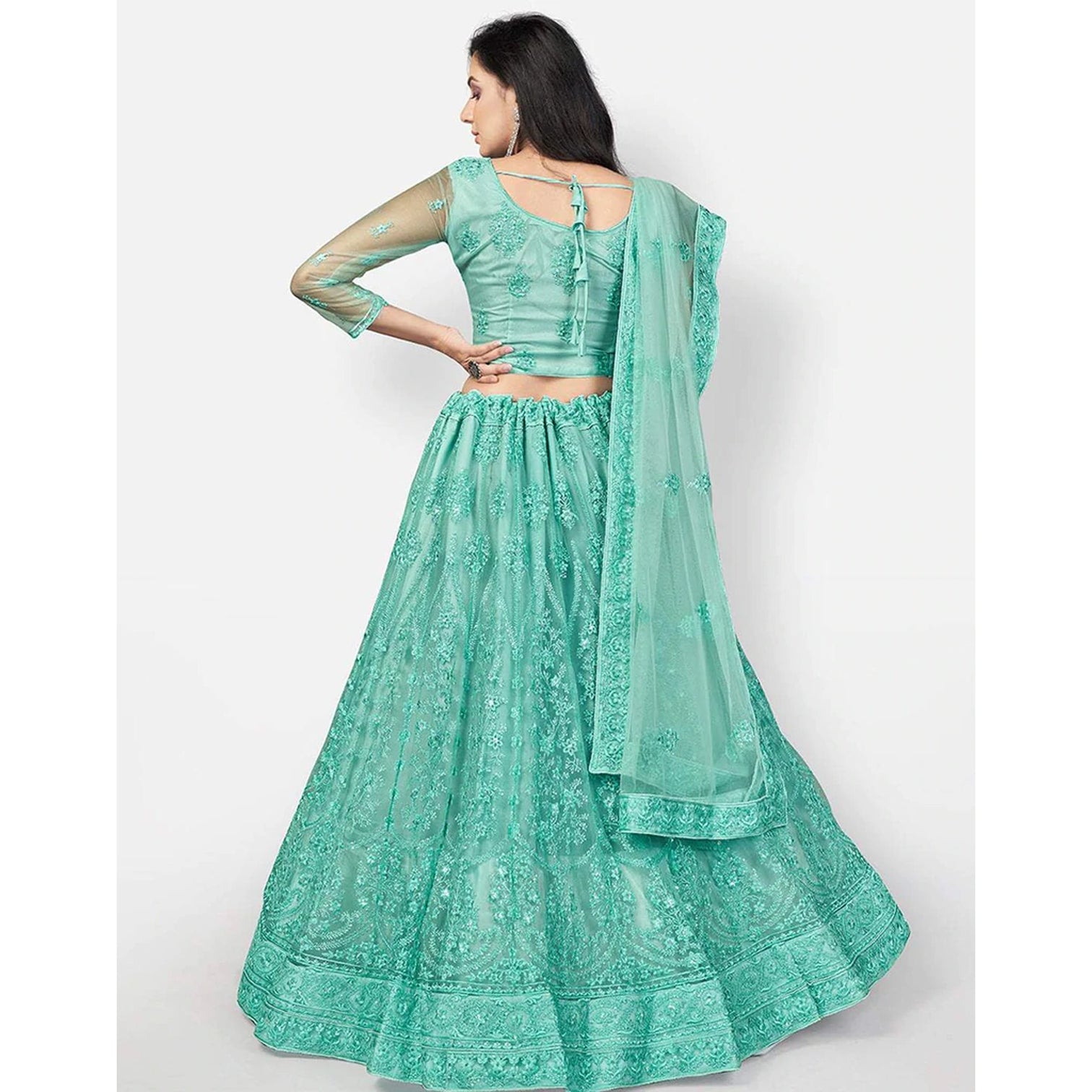 Heavy Soft Net Lehenga Choli with heavy Embroidery Work
