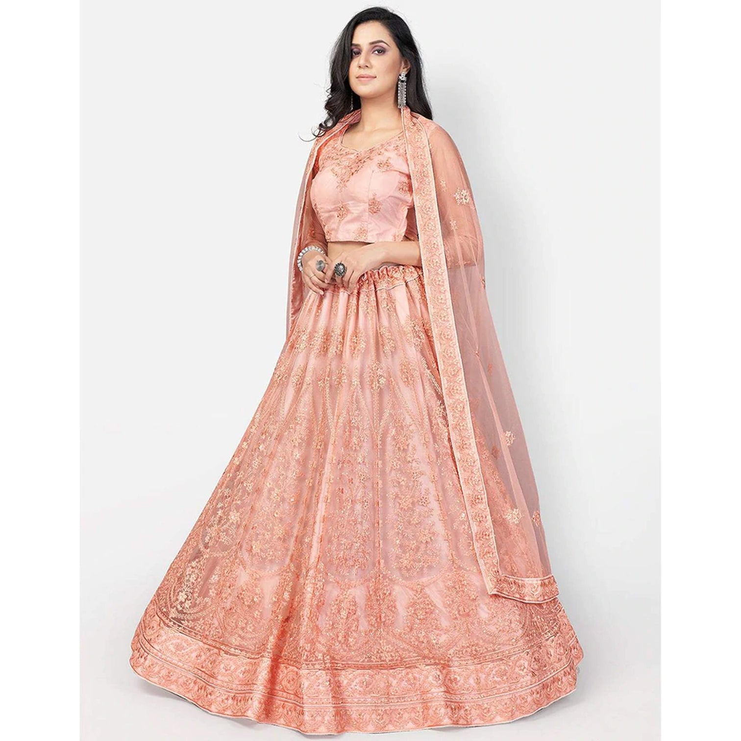 Heavy Soft Net Lehenga Choli with heavy Embroidery Work