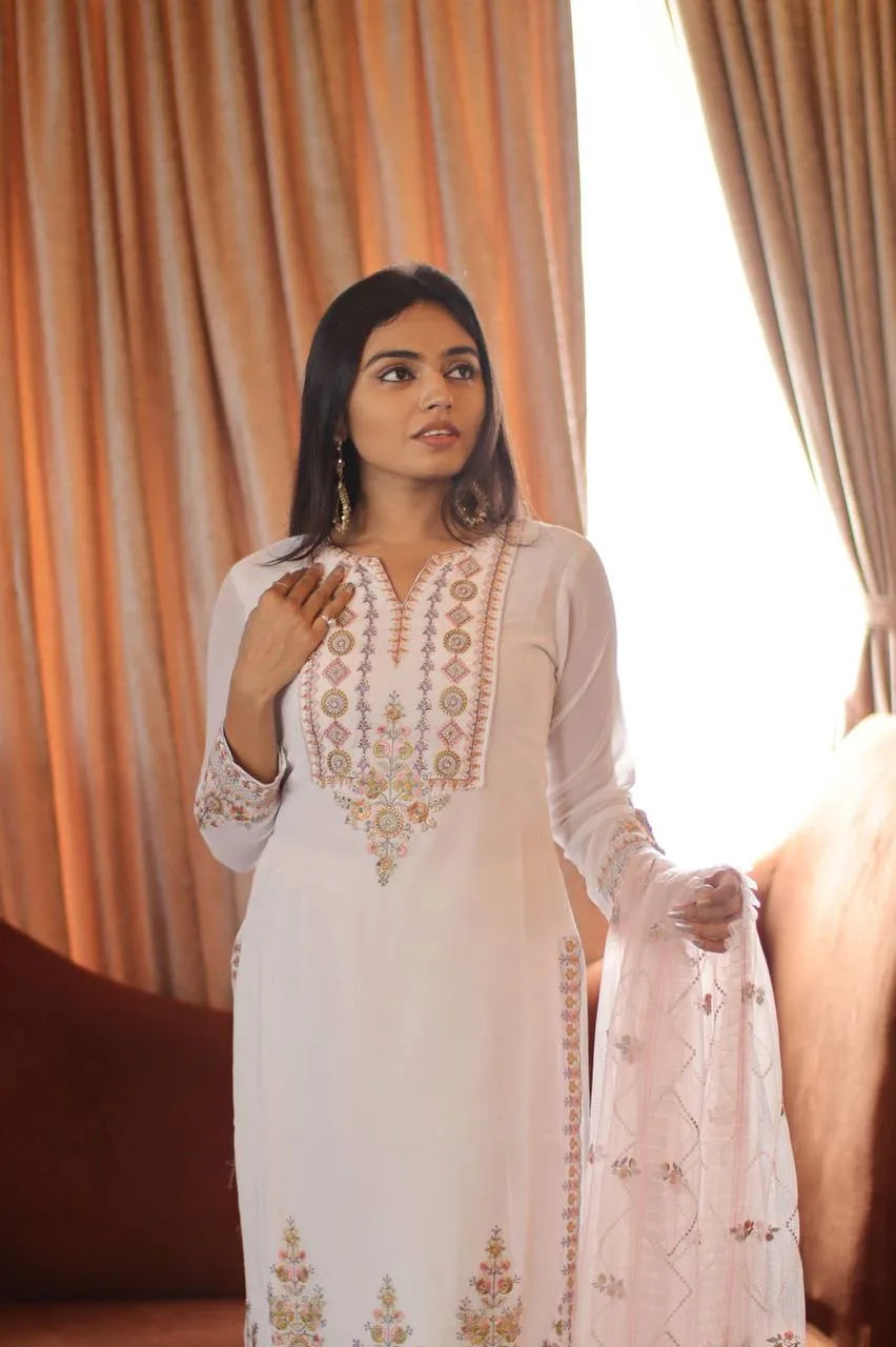 Wedding White Sharara Ensemble