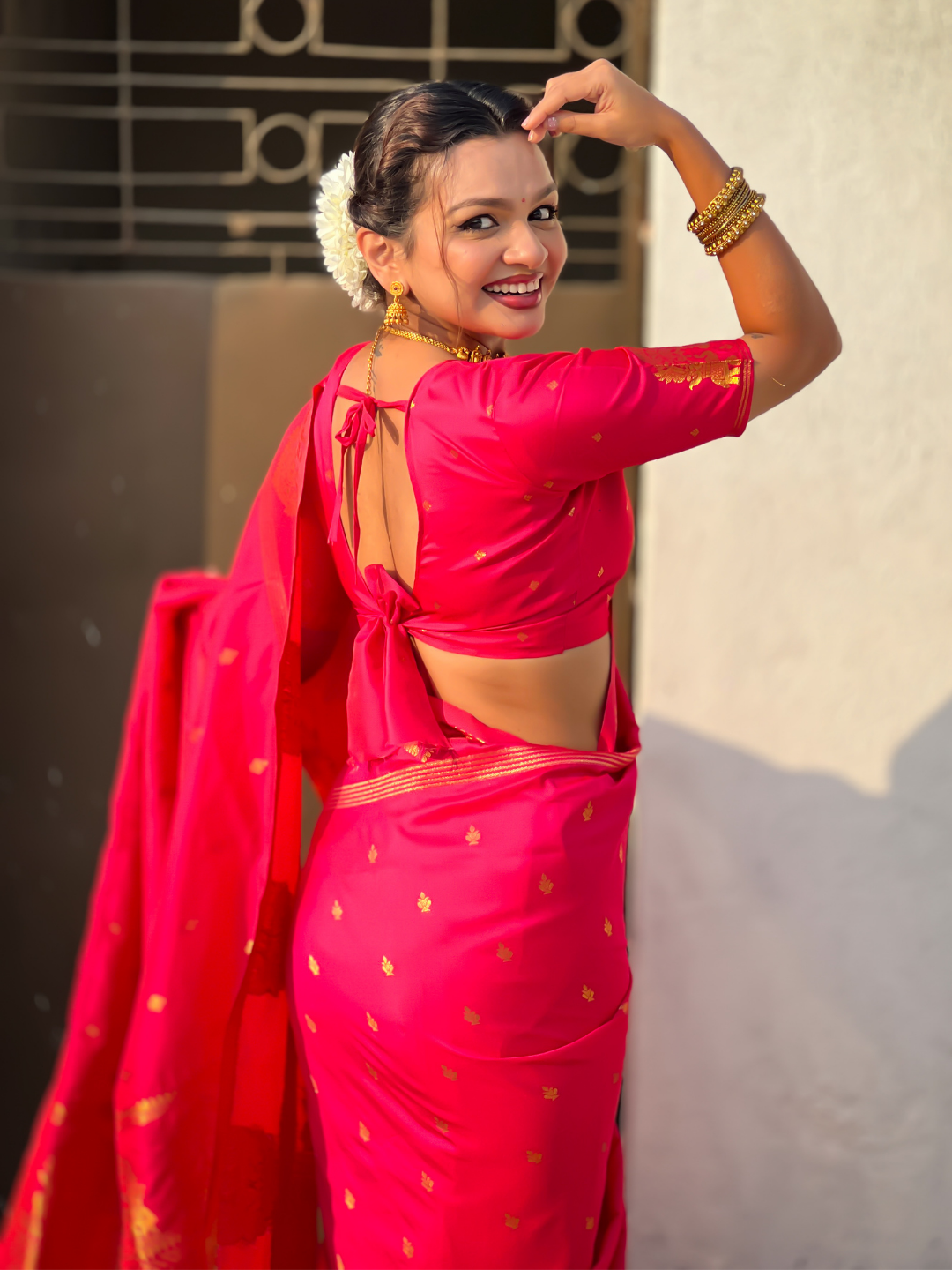 Pink Soft Silk Traditional Zari Woven Saree