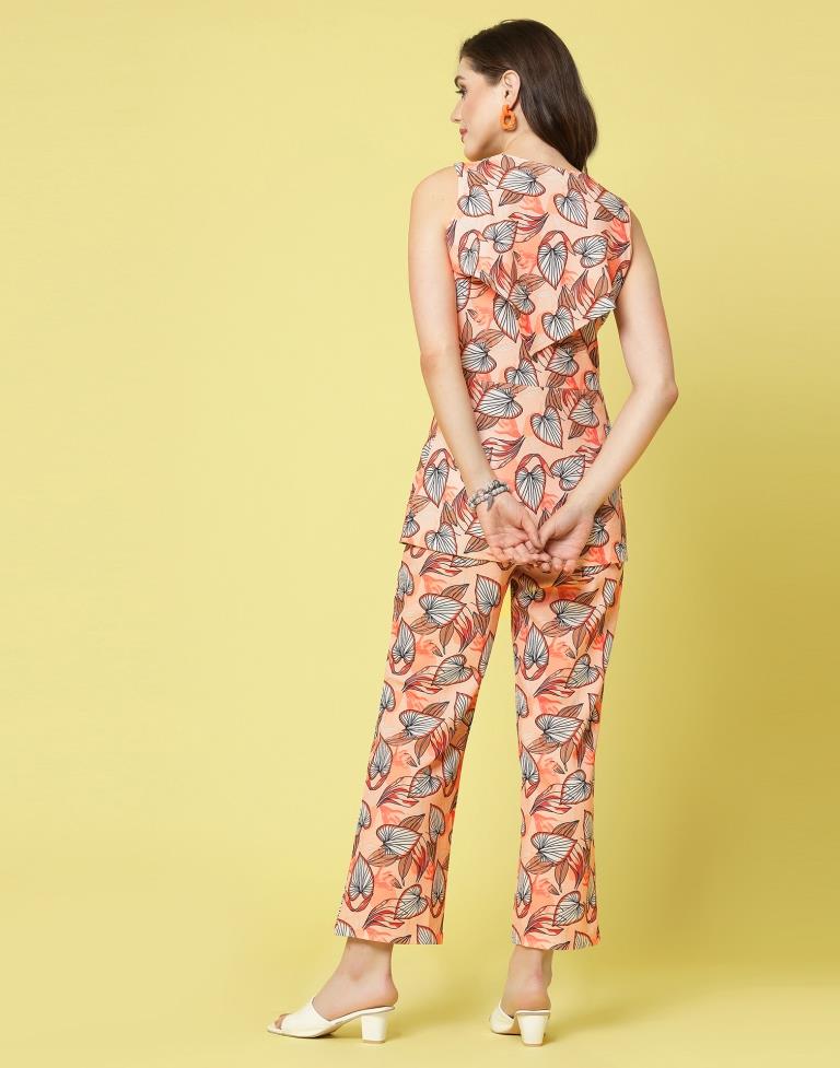 Light Peach Printed Co-ord Set