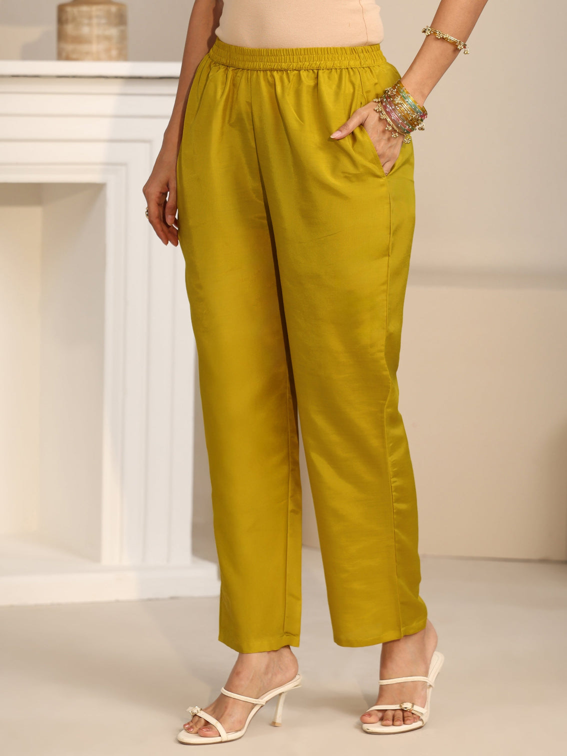 Mameraa Mustard Floral Embroidered Georgette Straight Suit Set