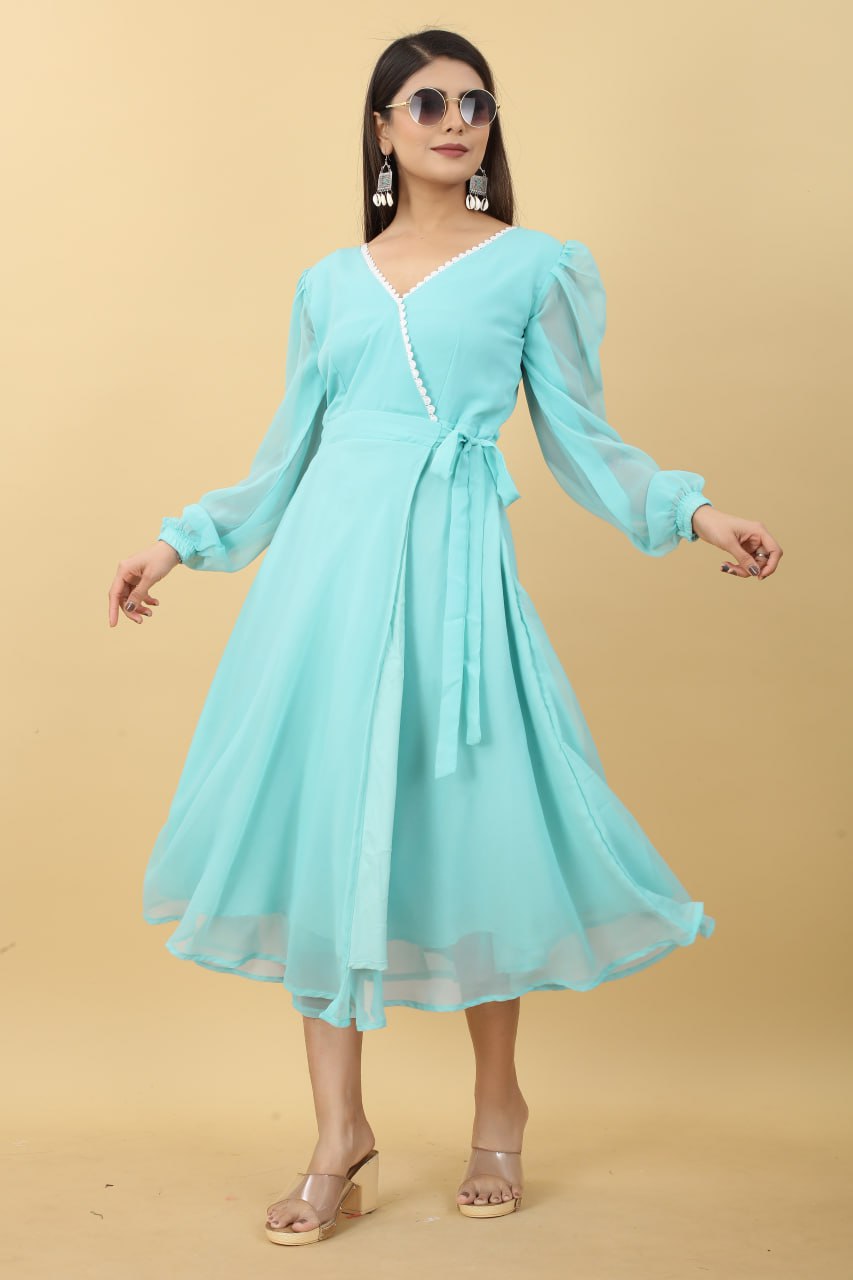 Women's Sky Blue Maxi Dress