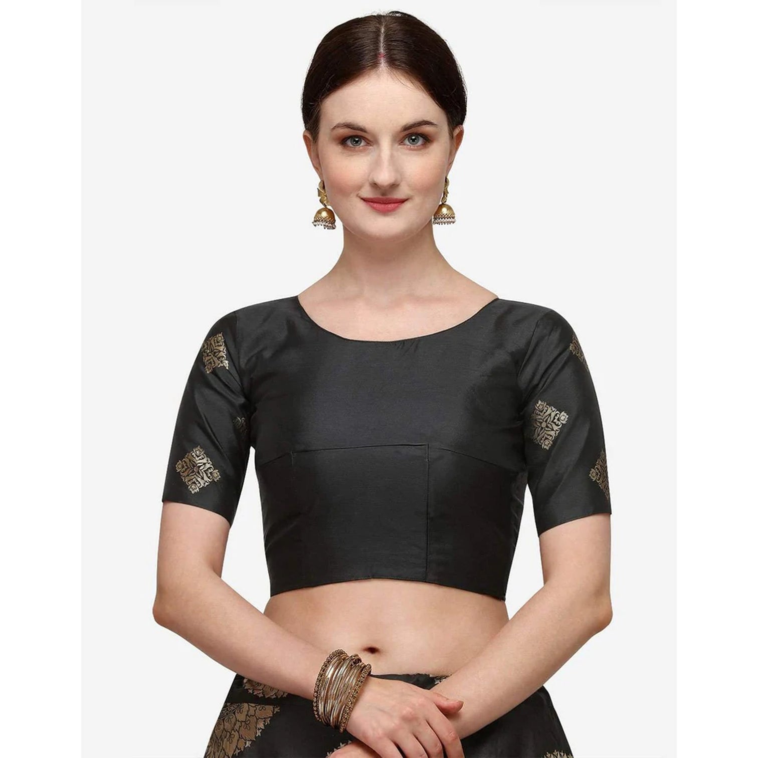 Black Banarasi Silk Lehenga with Net Dupatta
