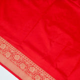 Black contrast with Red - Pure Soft premium Katan Silk Banarasi Saree