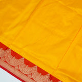 Yellow contrast with Red - Pure Soft premium Katan Silk Banarasi Saree