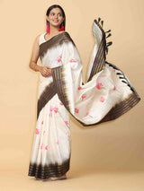 White Colour Soft Silk Pichwai Digital Print Saree