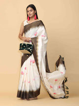 White Colour Soft Silk Pichwai Digital Print Saree