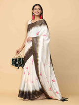 White Colour Soft Silk Pichwai Digital Print Saree