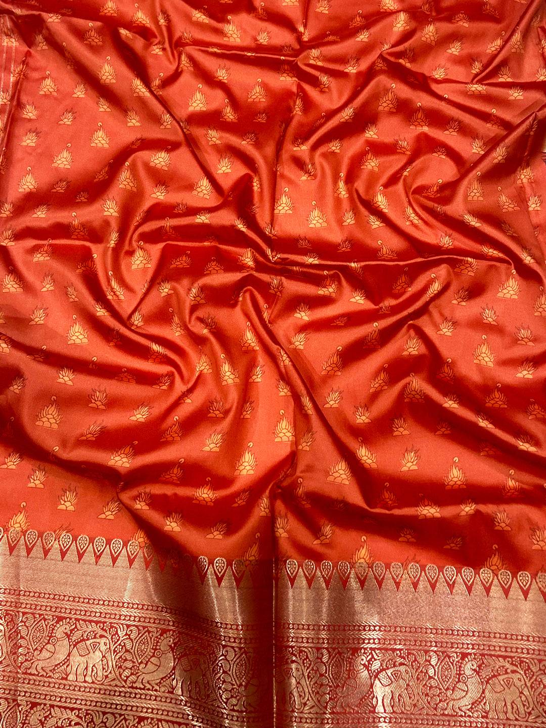 Turquoise Banarasi Silk Kalamkari Saree