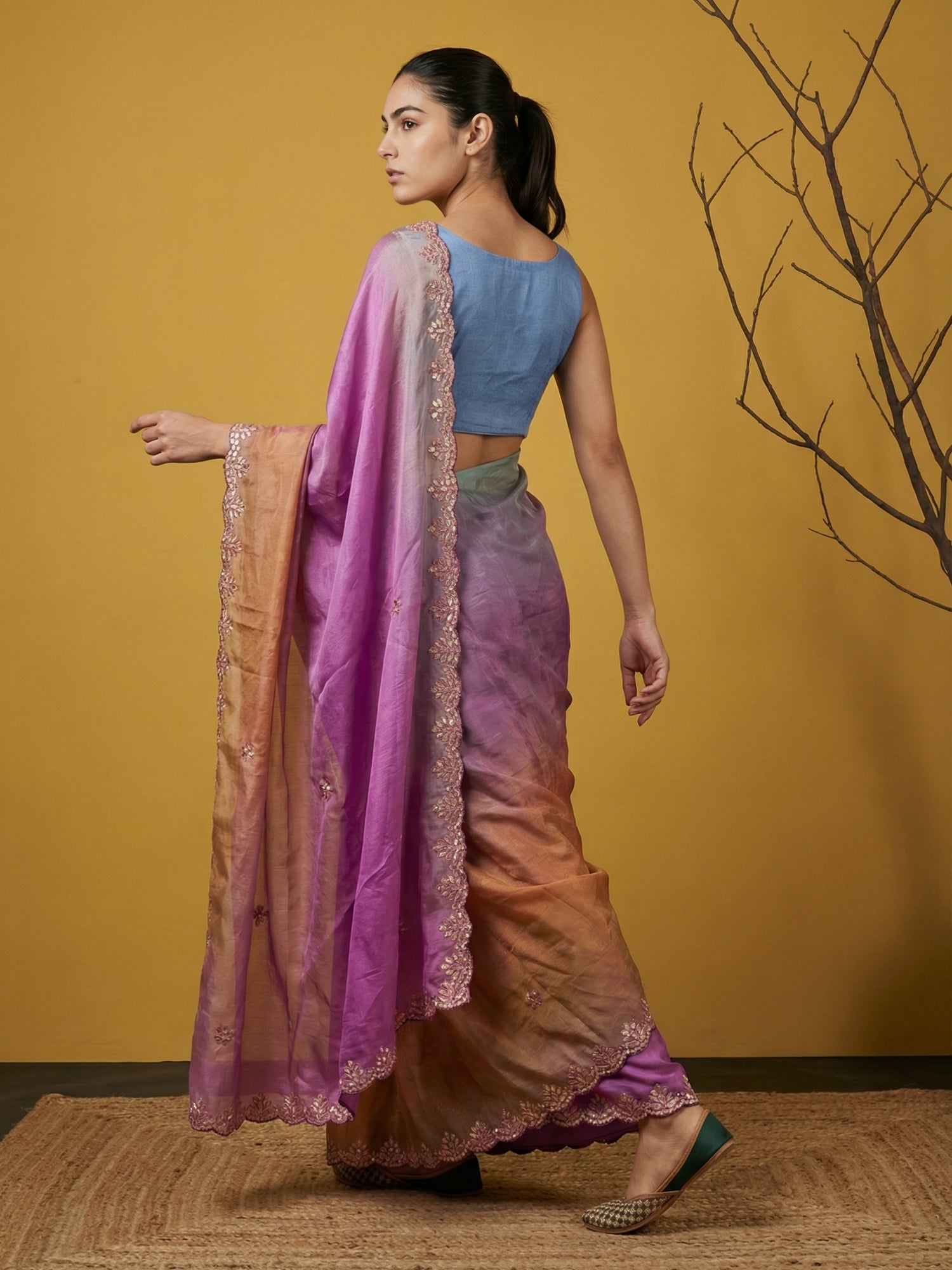 Fendy Satin Designer Saree with Gotapatti Work and Cutwork Piping Border Party Wedding Wear Saree