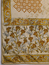 Libas Yellow Floral Printed Cotton Dress Material With Dupatta