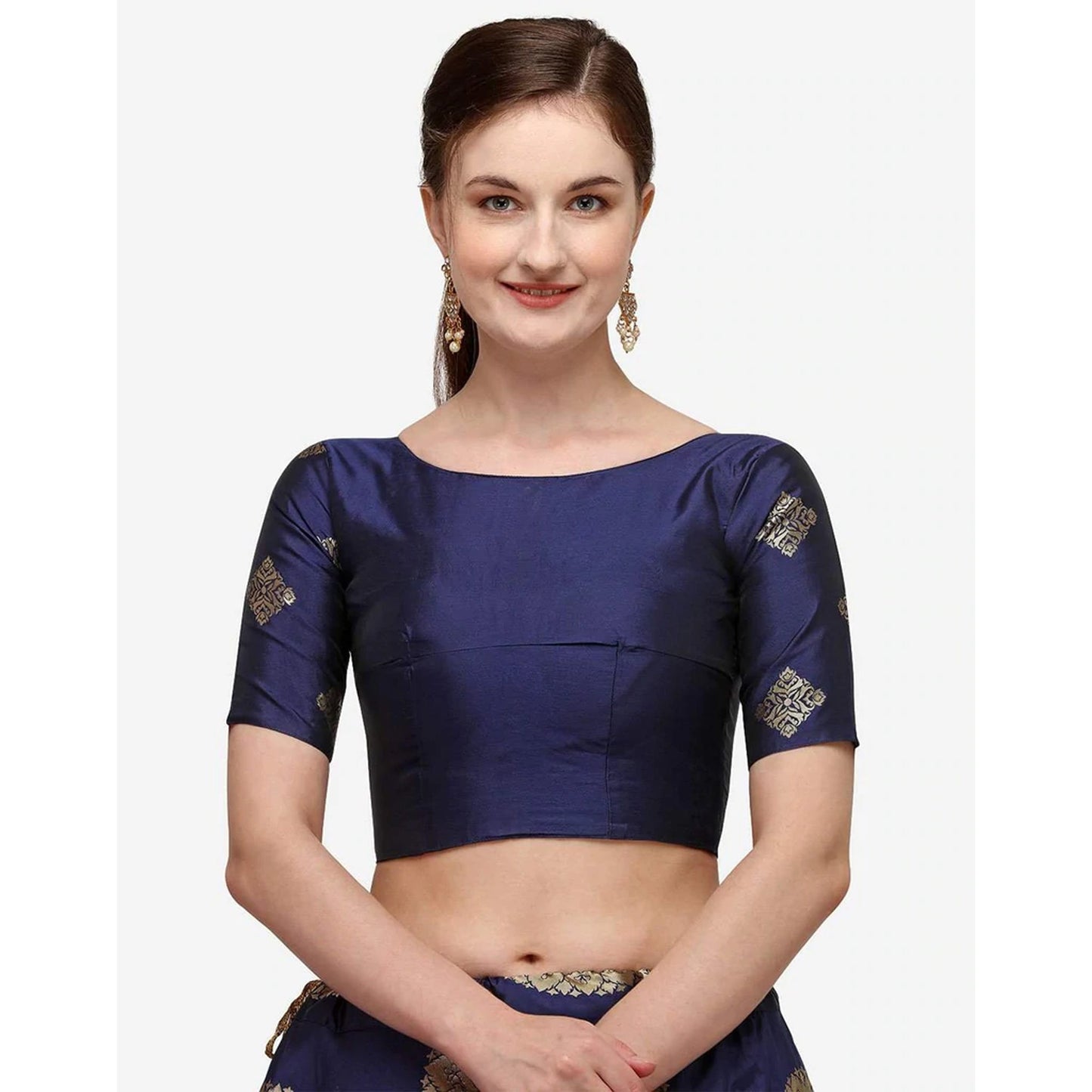 Blue Color Banarasi Silk Lehenga Choli with Net Dupatta