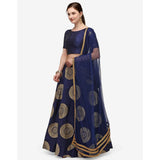 Blue Color Banarasi Silk Lehenga Choli with Net Dupatta