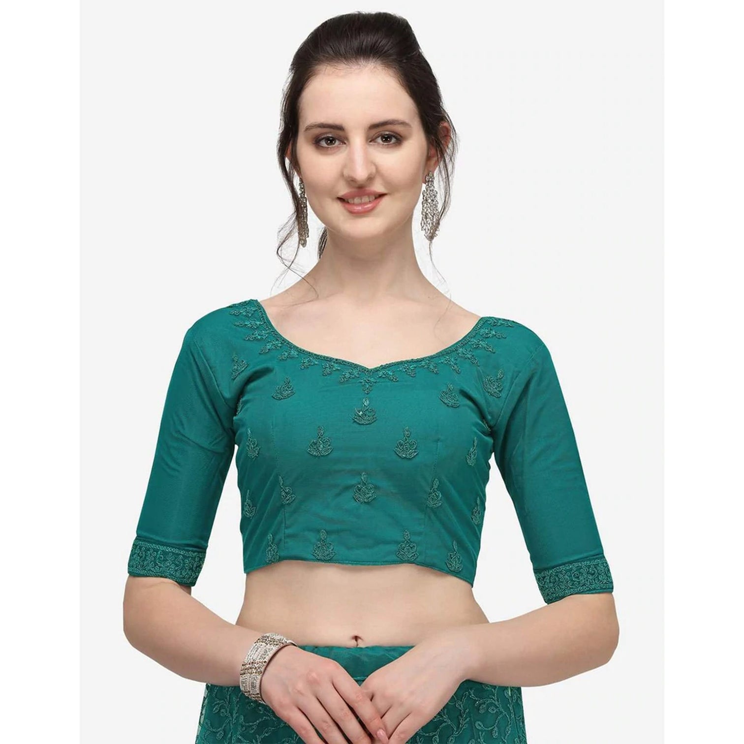 Bottle Green Color Lehenga Choli with Embroidery Work