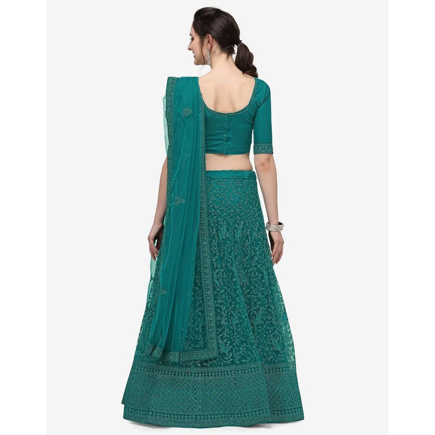 Bottle Green Color Lehenga Choli with Embroidery Work