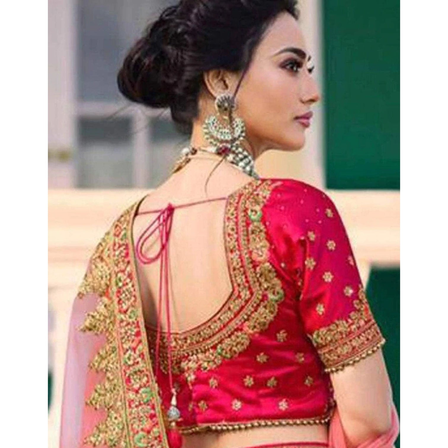 Bridal Lehenga Choli in Pink Color with Heavy Embroidery Pearl Work