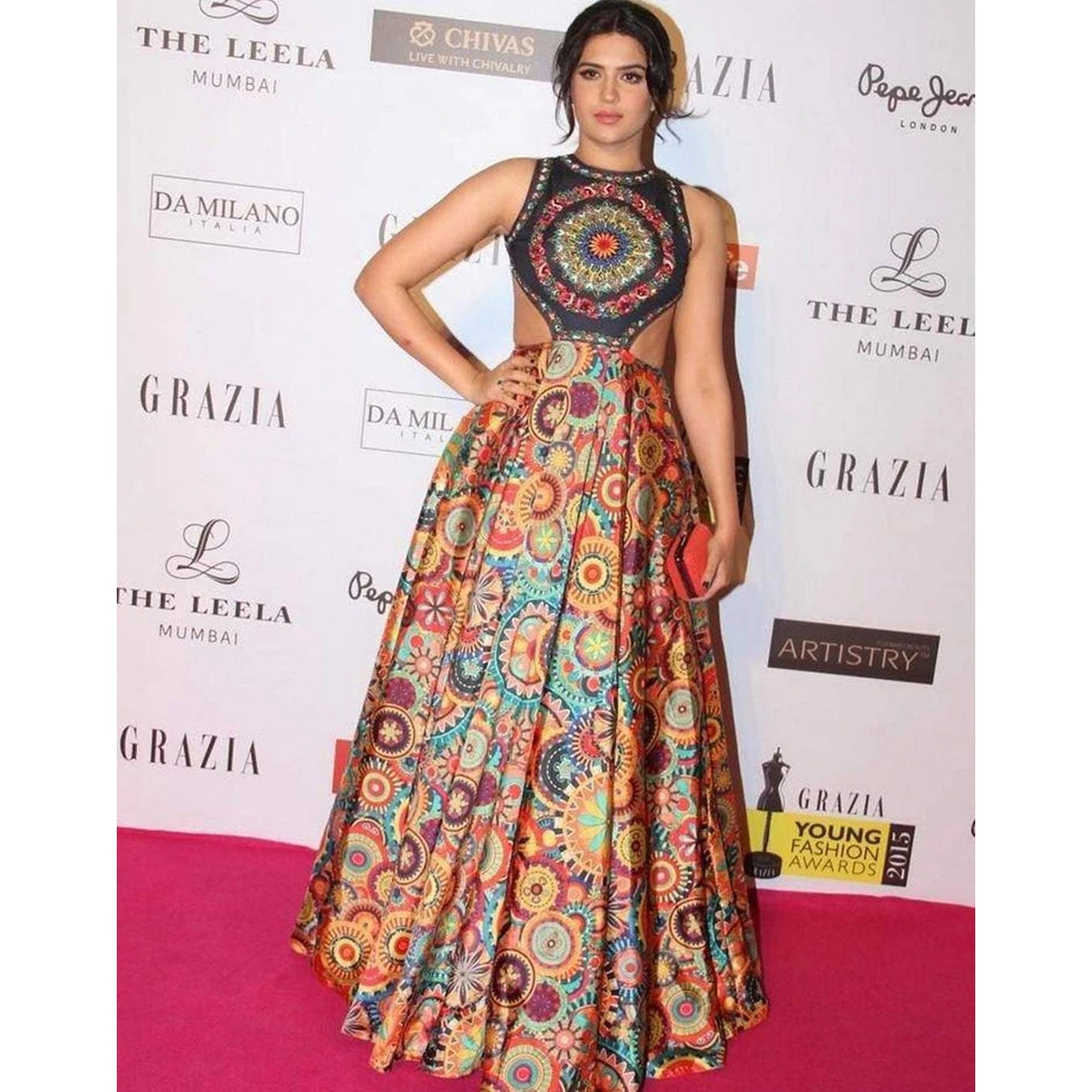 Colorful Designer Wear Digital Printed Cotton Semi Stitched Lehenga Choli