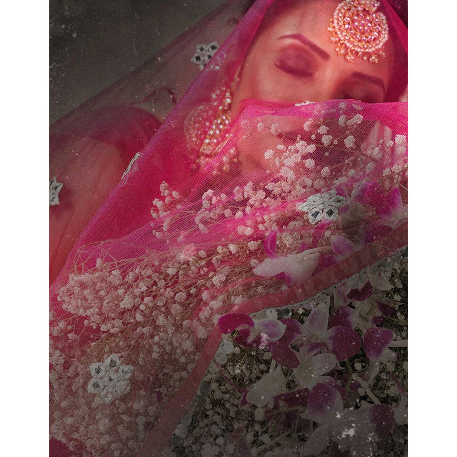 Pink Lehenga Choli in Net with Heavy Embroidery Work