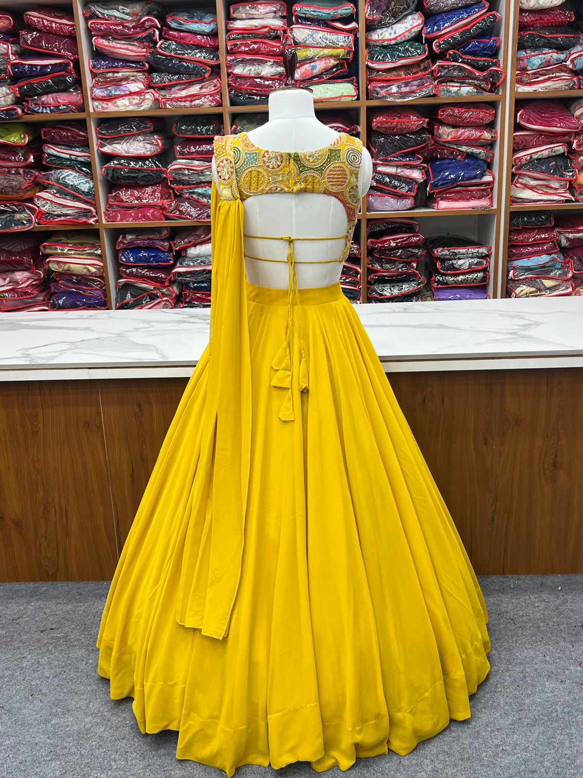 Elegant ready to wear anarkali suit for women designer bandhej work ethnic wear