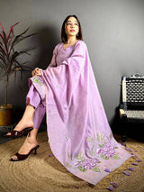 Lilac Purple Floral Cotton Dress