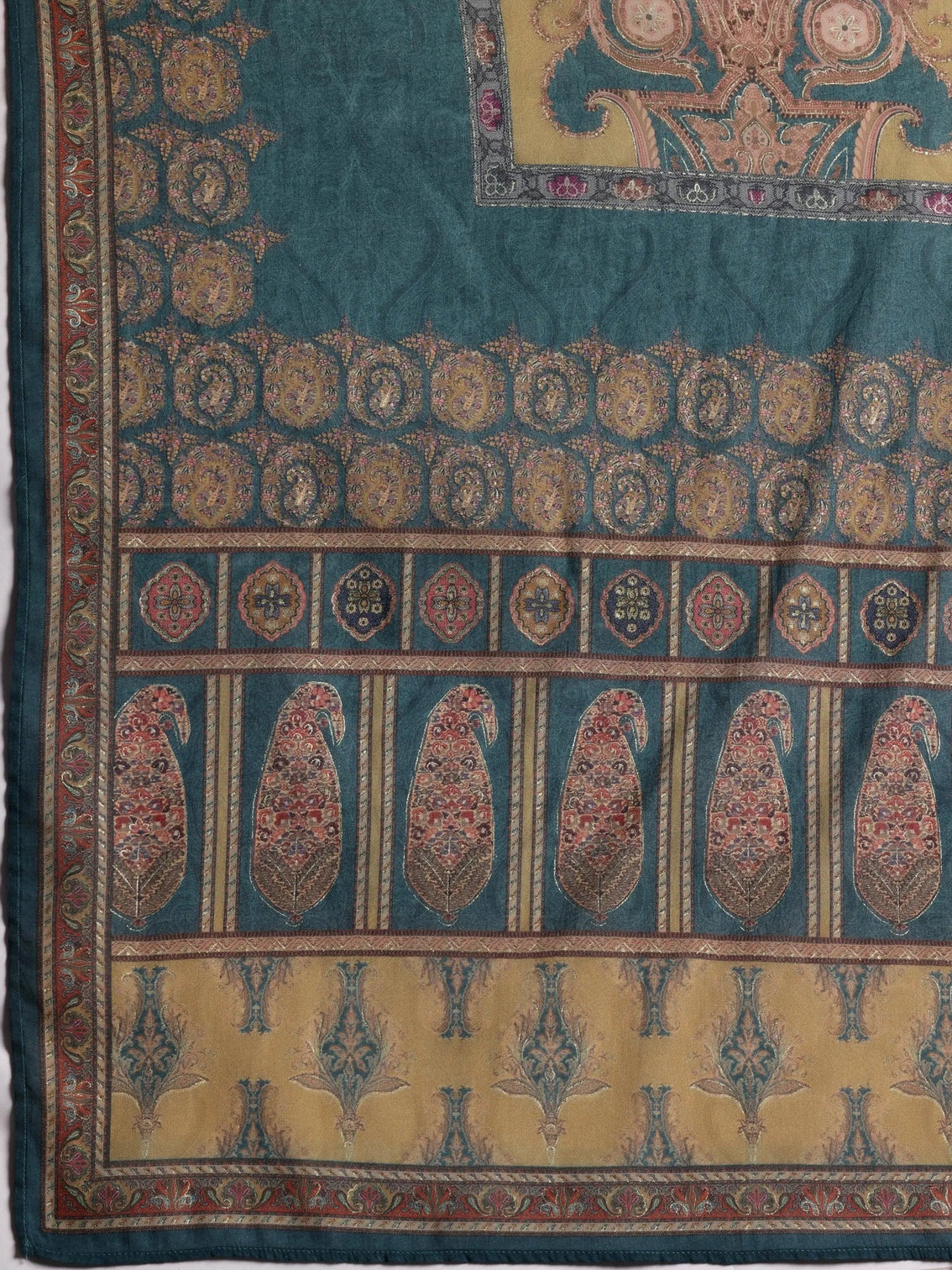 Mameraa Multicoloured Printed Crepe Straight Suit With Dupatta