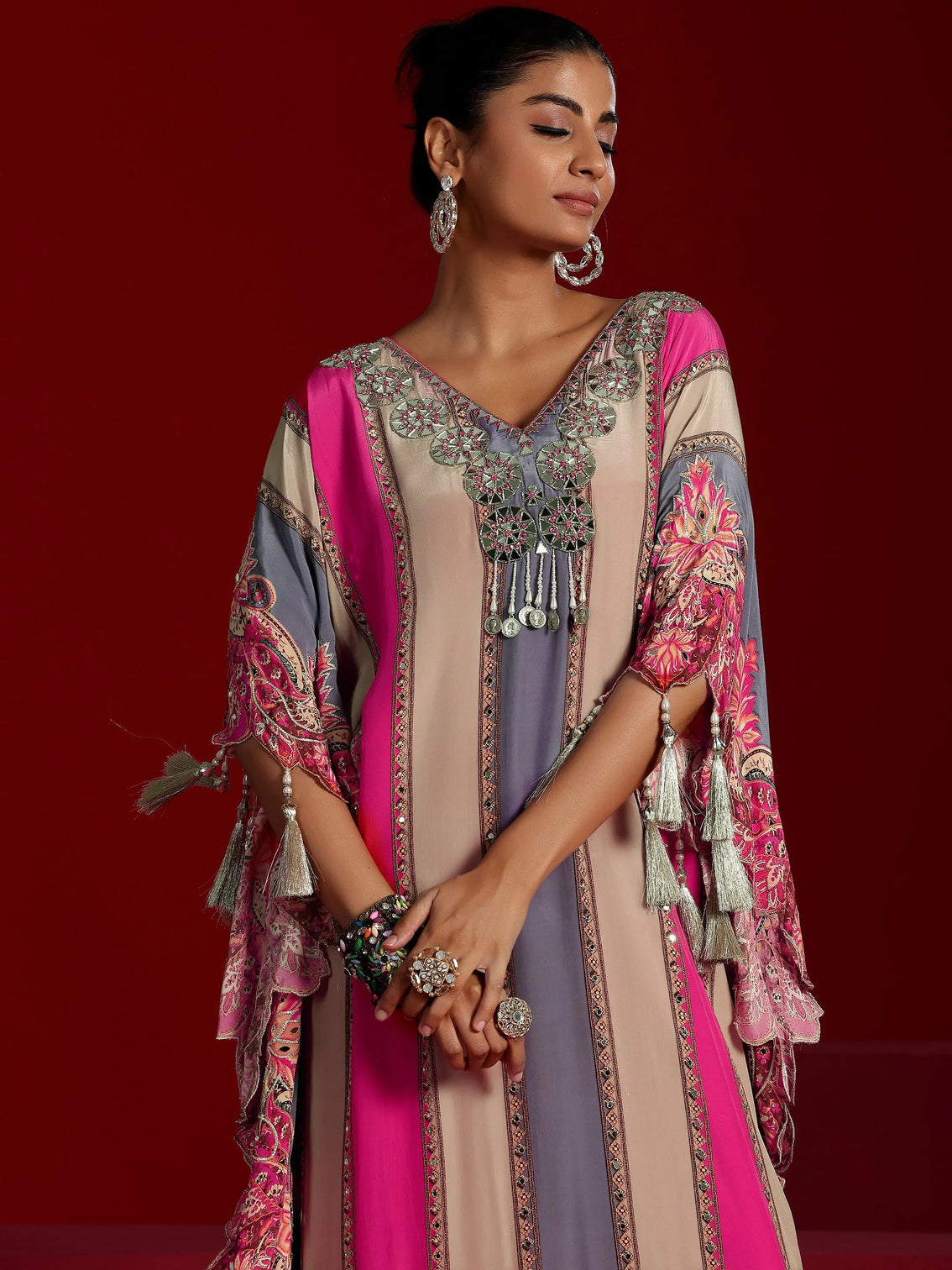 Mameraa Art Multi Striped Silk Blend Co-Ords
