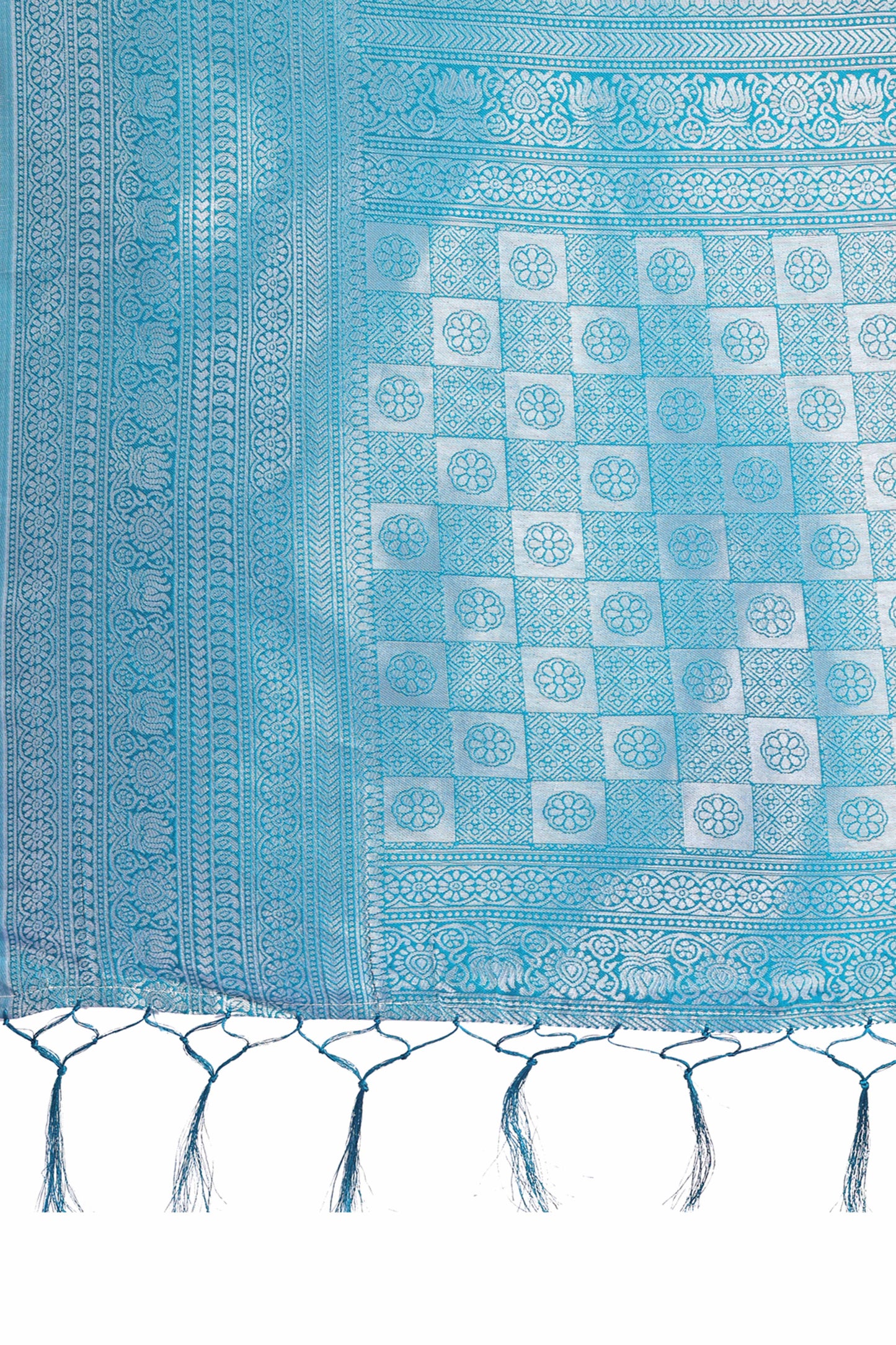 Mustard Banarasi Weave in Checked Design with Lustrous Zari Embellishments