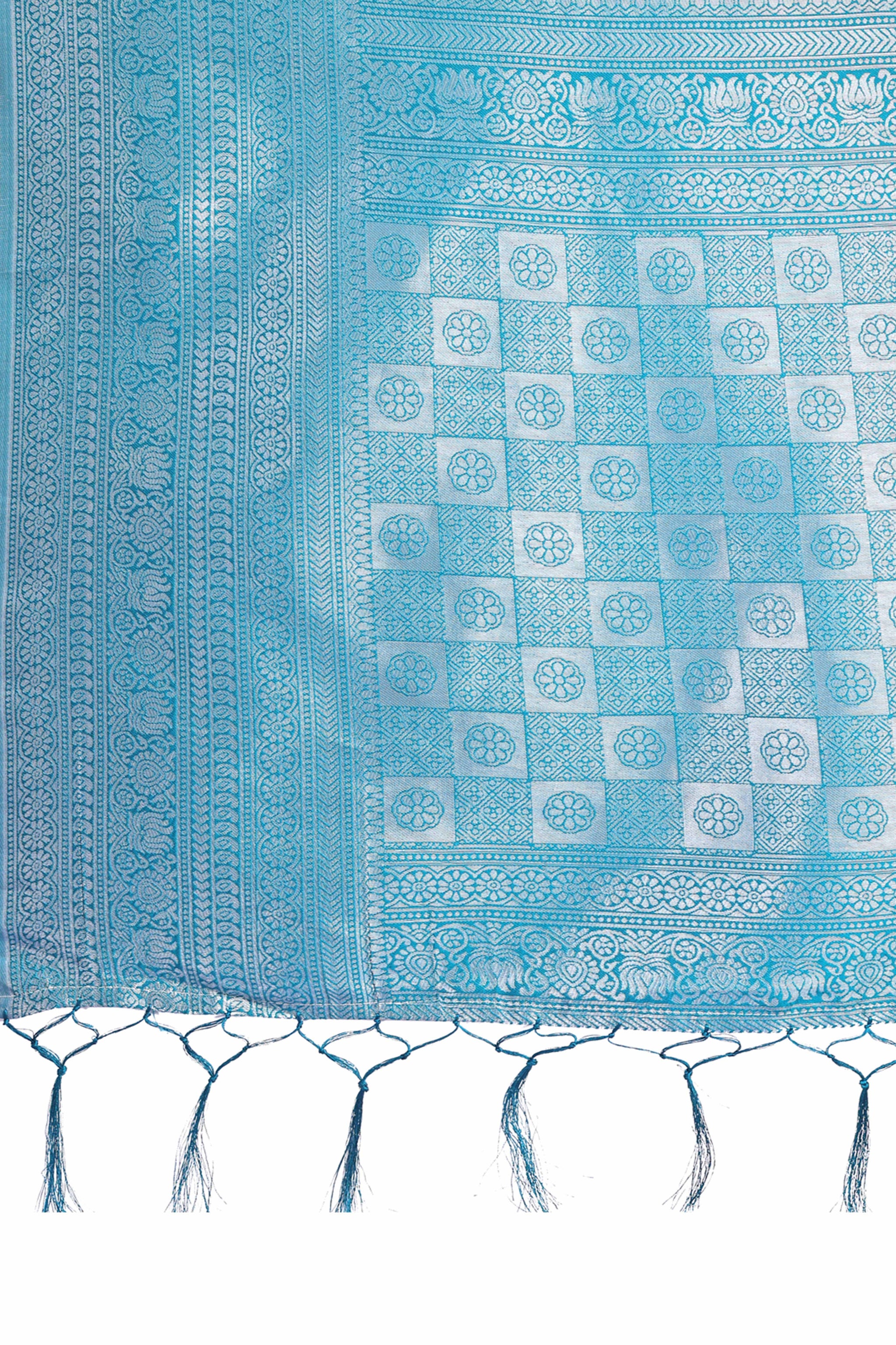 Mustard Banarasi Weave in Checked Design with Lustrous Zari Embellishments